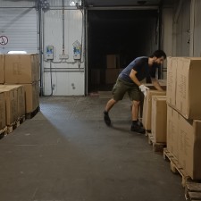 Simon bei der Arbeit