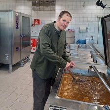 Fabian bei der Arbeit