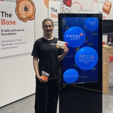 Larissa arbeitet als Messehostess auf der Messe